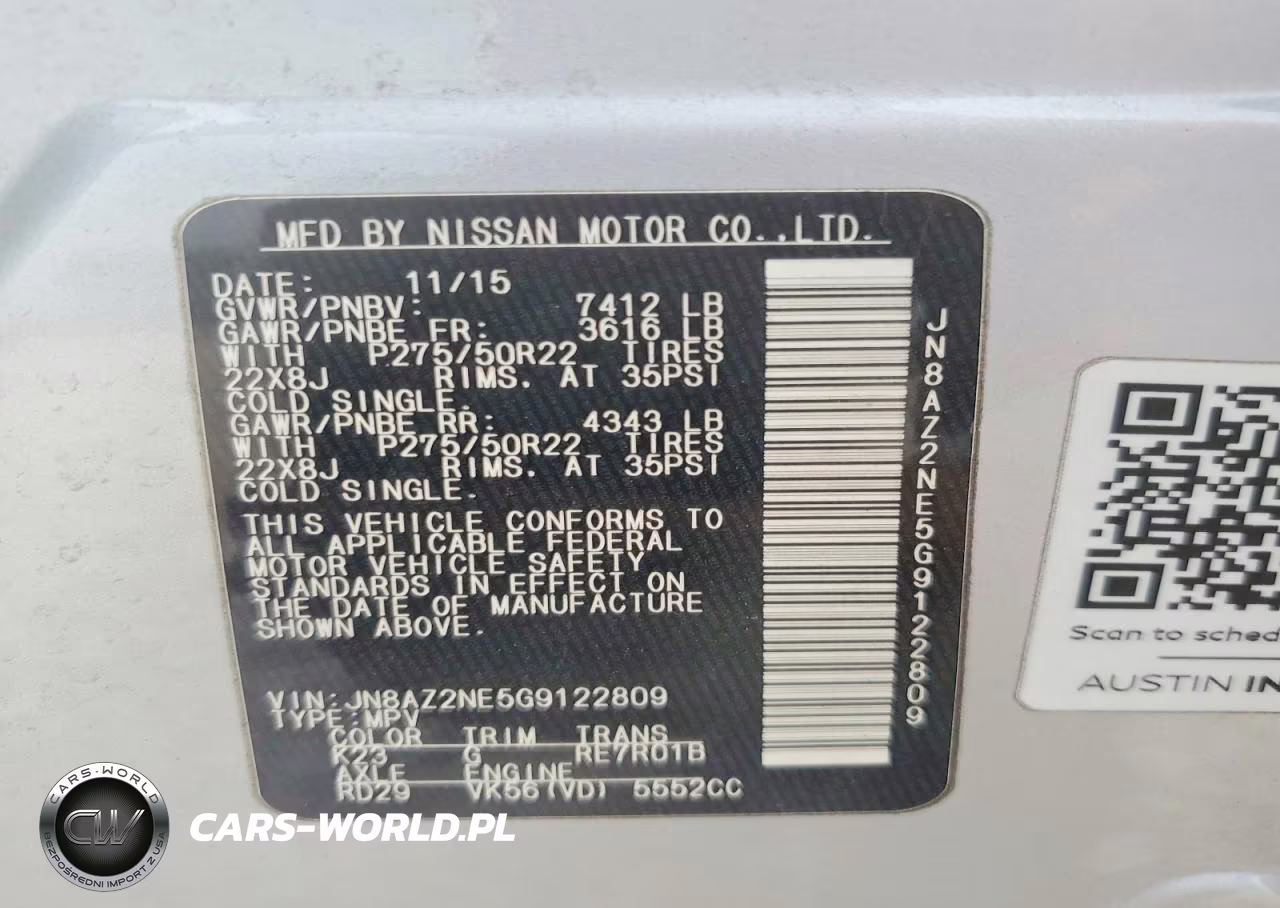 2016 Infiniti Qx80 Base VIN:JN8AZ2NE5G9122809 - 13