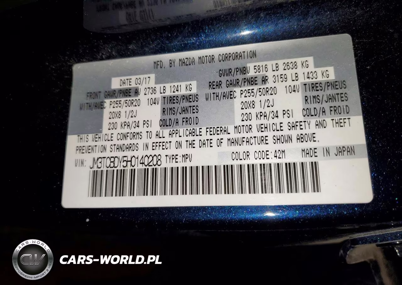 2017 Mazda Cx-9 Grand Touring VIN:JM3TCBDY5H0140208 - 13