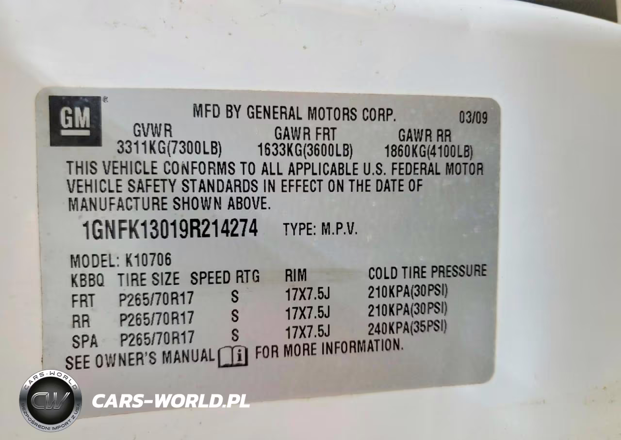 2009 Chevrolet Tahoe K1500 Ls VIN:1GNFK13019R214274 - 13