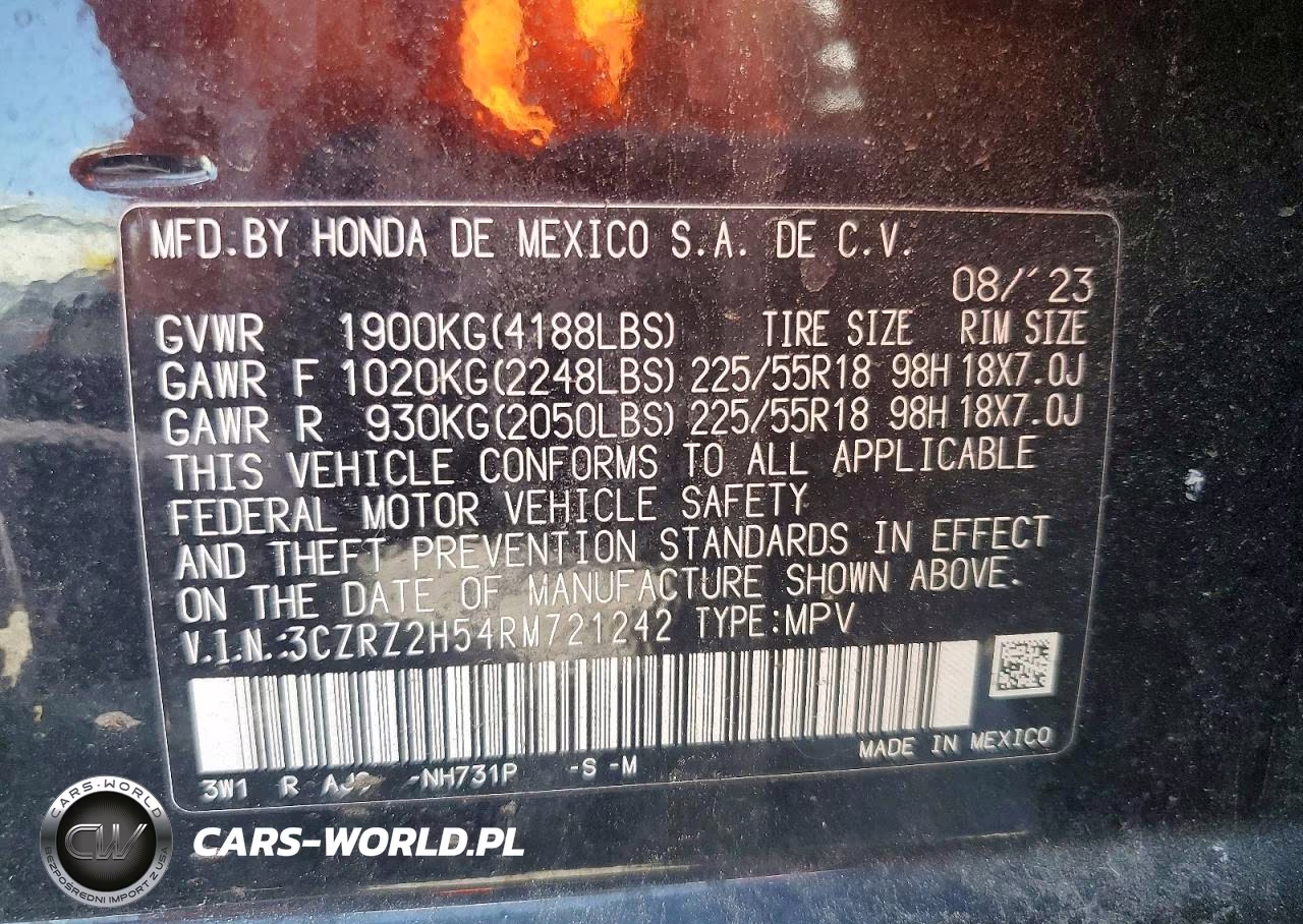 2024 Honda Hr-V Sport VIN:3CZRZ2H54RM721242 - 13