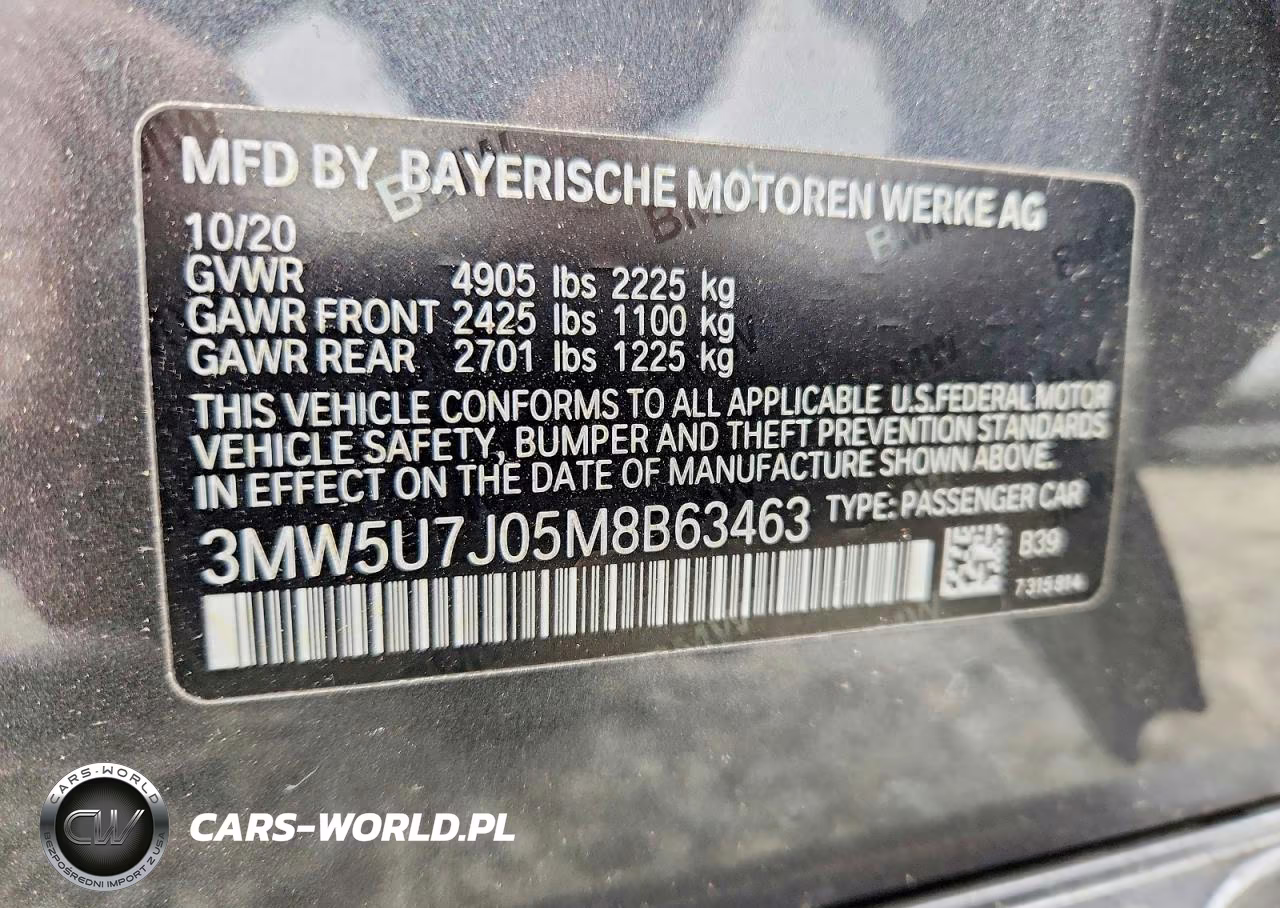 2021 BMW M340I VIN:3MW5U7J05M8B63463 - 12