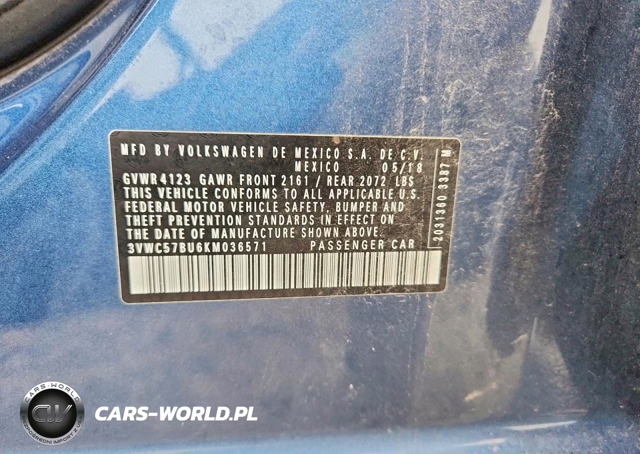 2019 Volkswagen Jetta S VIN:3VWC57BU6KM036571 - 12