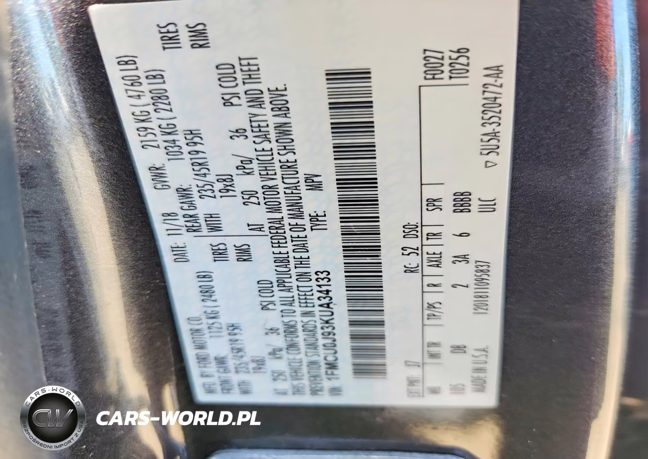2019 Ford Escape Titanium VIN:1FMCU0J93KUA34133 - 13