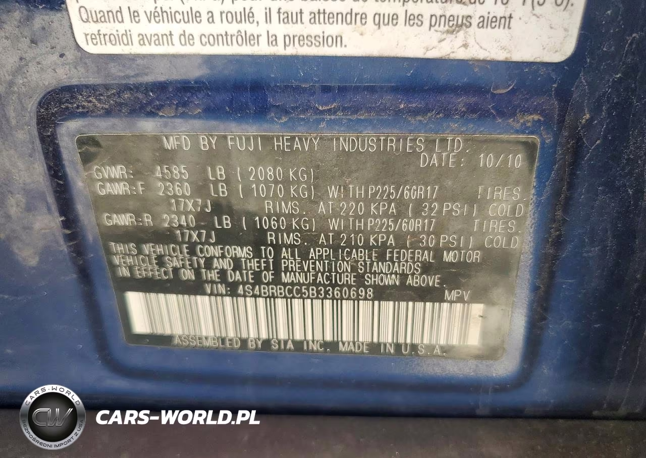 2011 Suba Outback VIN:4S4BRBCC5B3360698 - 13