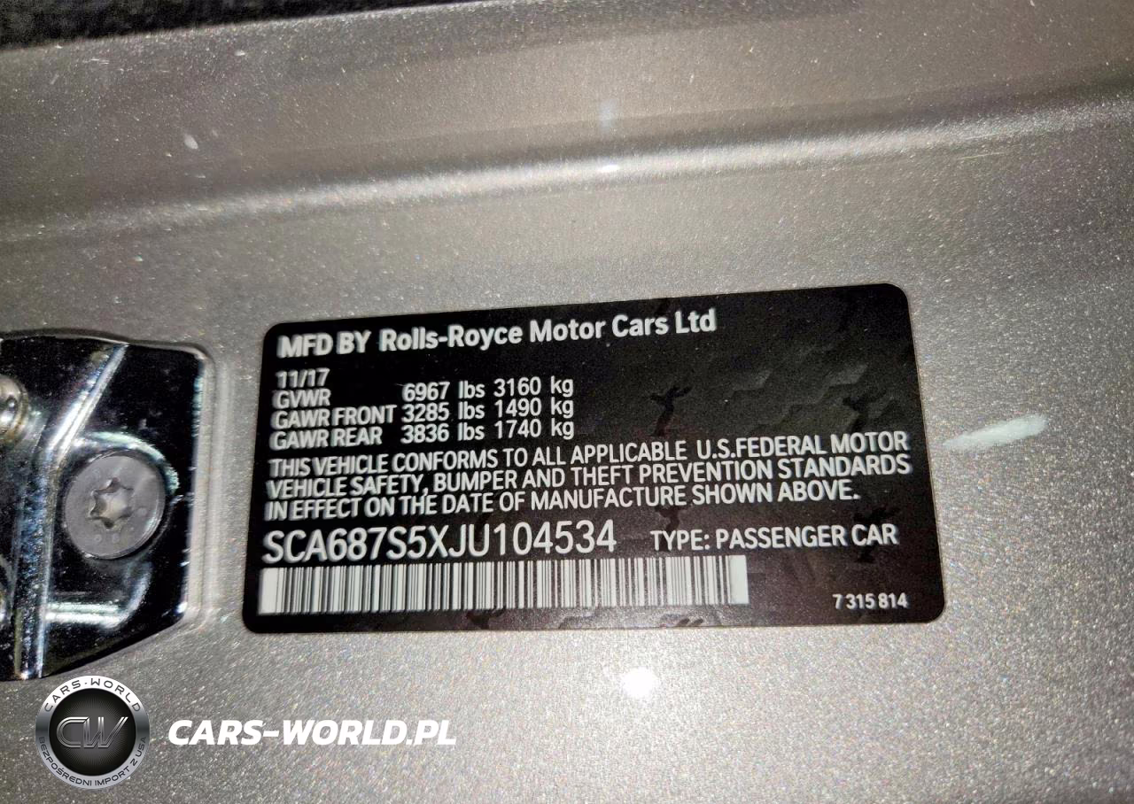 2018 Rolls-Royce Phantom VIN:SCA687S5XJU104534 - 12