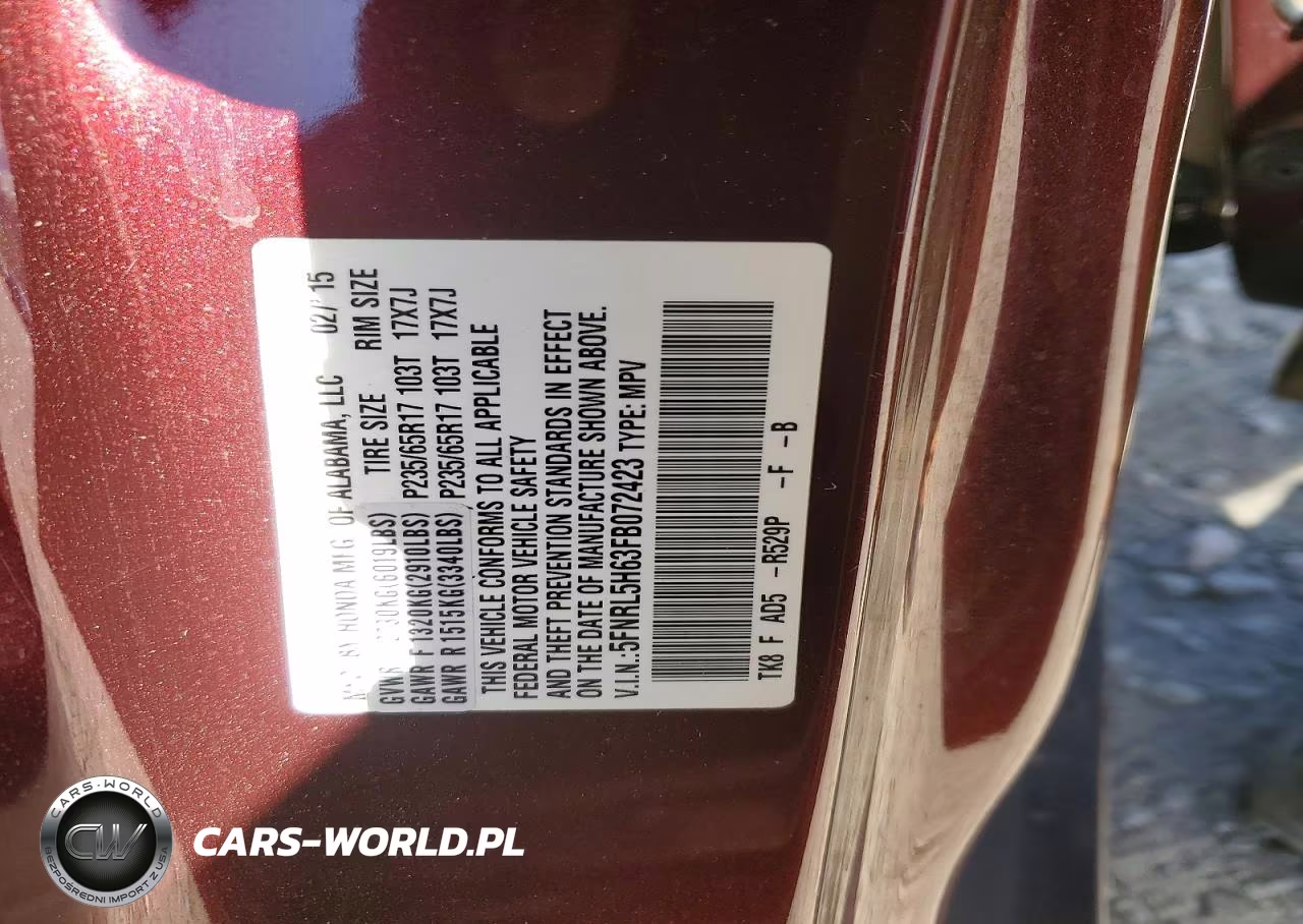 2015 Honda Odyssey Exl VIN:5FNRL5H63FB072423 - 13