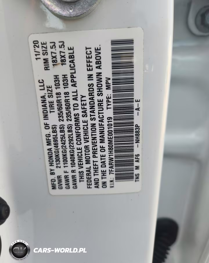 2021 Honda Cr-V Exl VIN:7FARW1H80ME001019 - 13