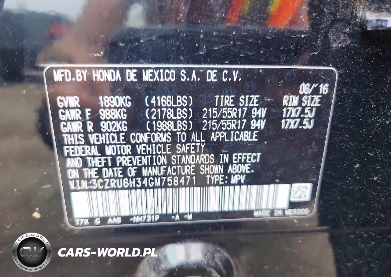 2016 Honda Hr-V Lx VIN:3CZRU6H34GM758471 - 12