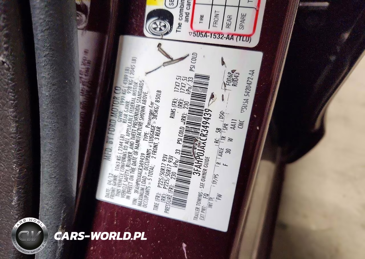 2012 Ford Fusion Sel VIN:3FAHP0JAXCR349439 - 12