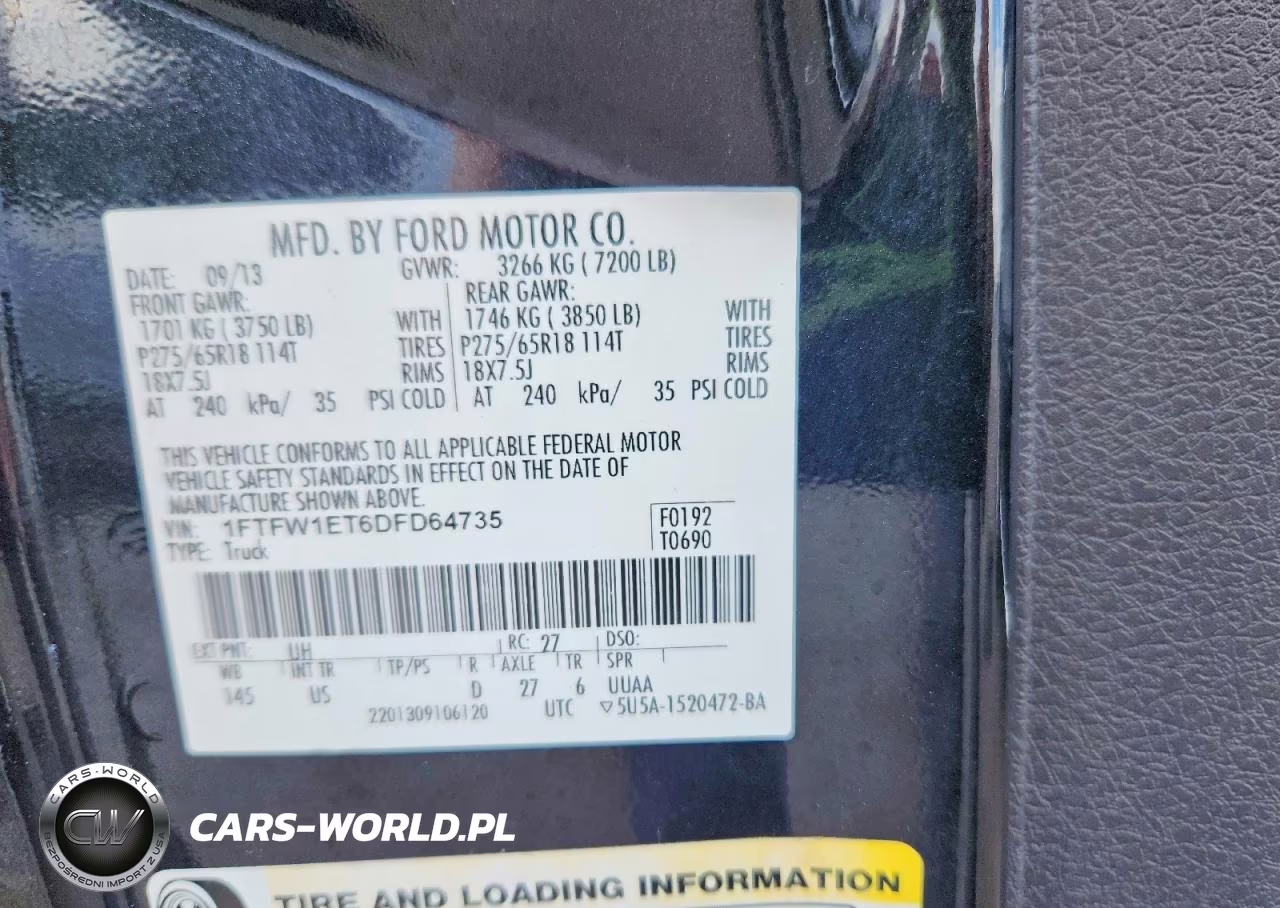 2013 Ford F150 Supercrew VIN:1FTFW1ET6DFD64735 - 12