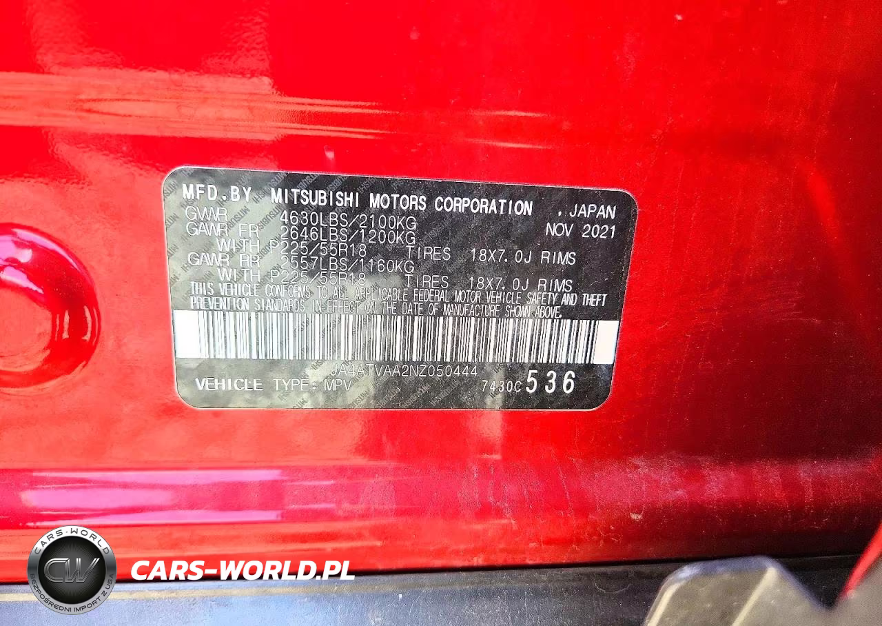 2022 Mitsubishi Eclipse Cross Le VIN:JA4ATVAA2NZ050444 - 12