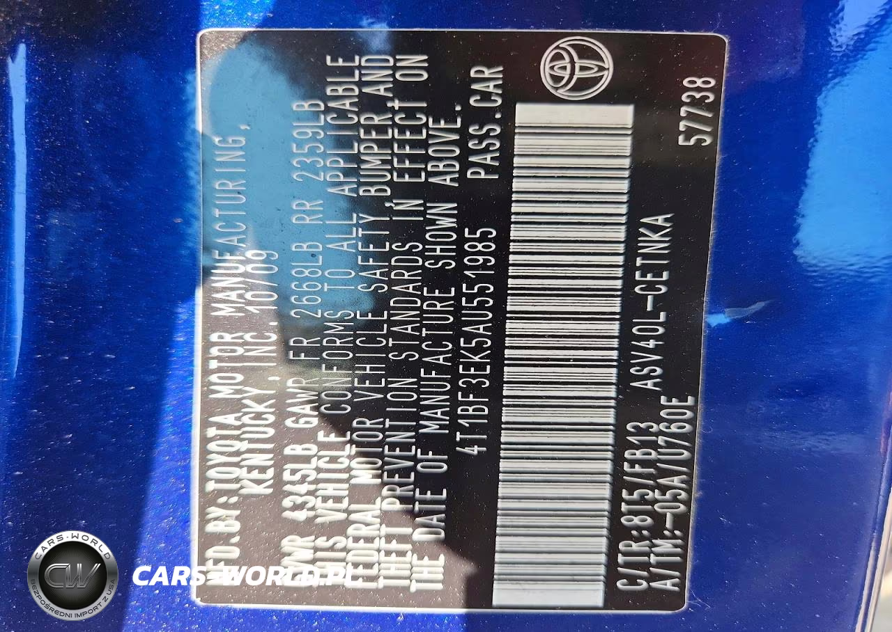 2010 Toyota Camry Le VIN:4T1BF3EK5AU551985 - 12