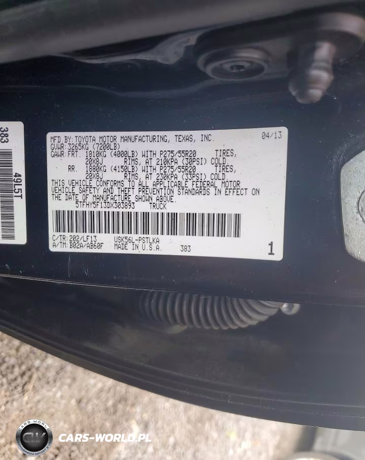 2013 Toyota Tundra Limited VIN:5TFHY5F13DX303893 - 13