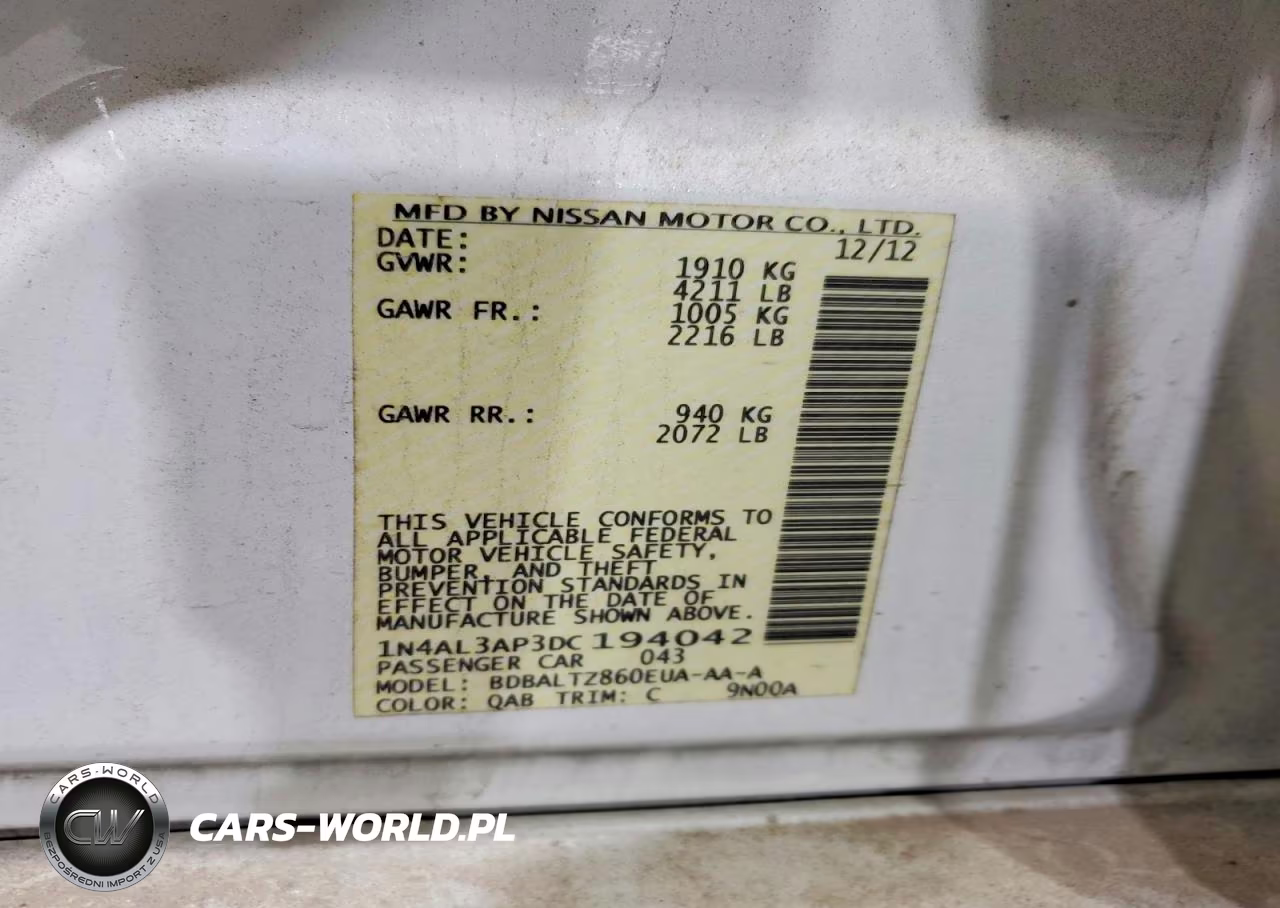2013 Nissan Altima 2.5 VIN:1N4AL3AP3DC194042 - 12