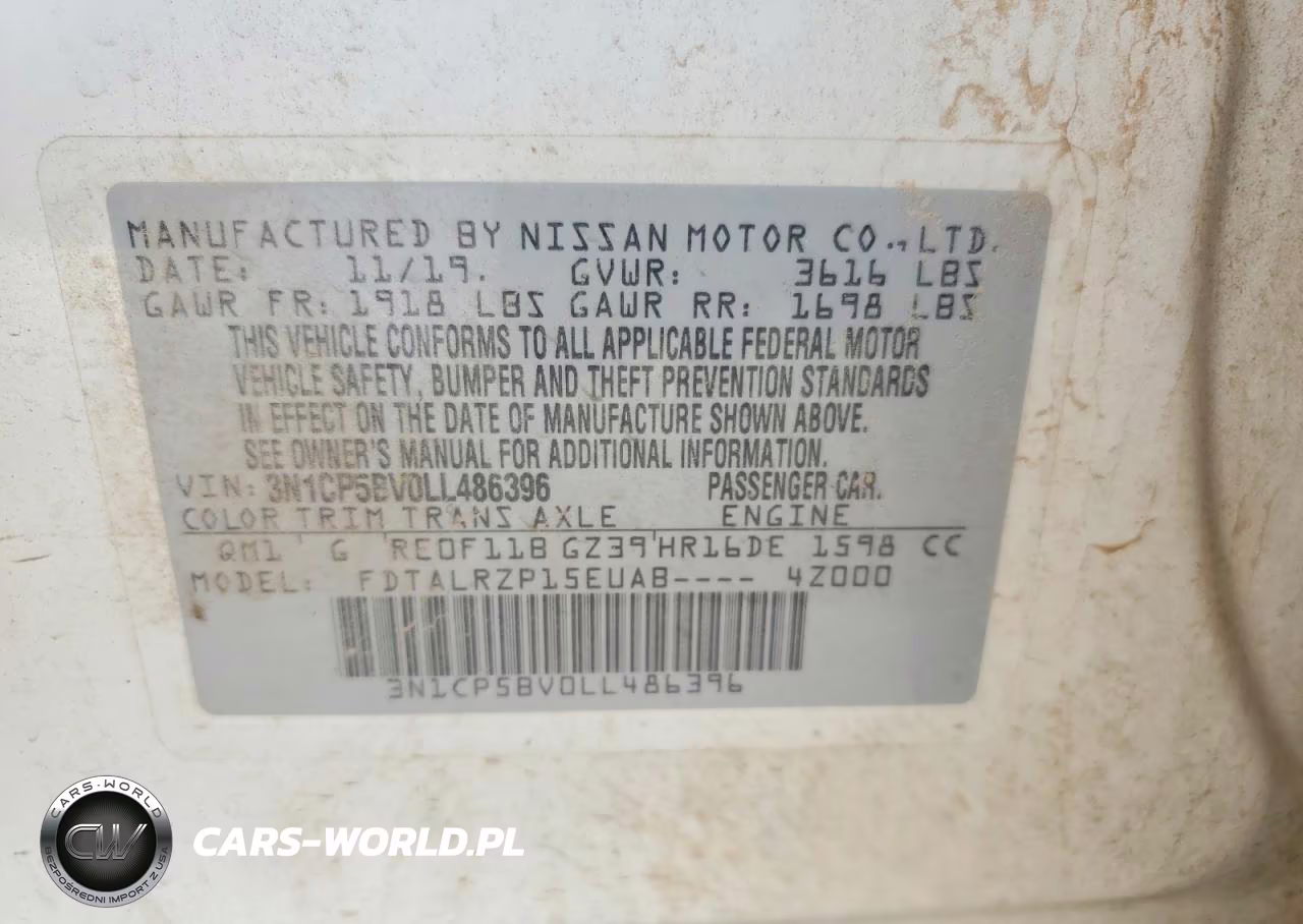2020 Nissan Kicks S VIN:3N1CP5BV0LL486396 - 13