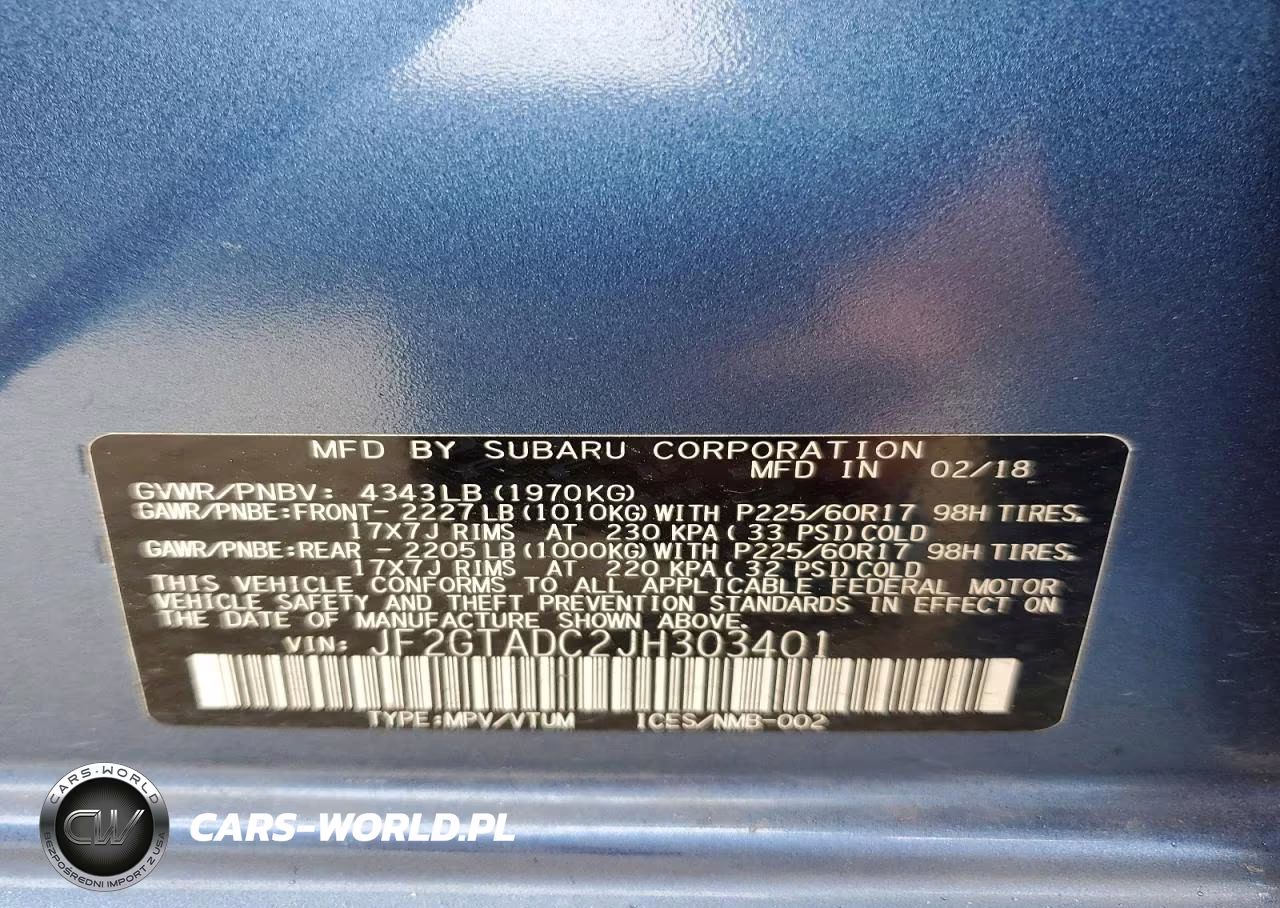 2018 Subaru Crosstrek Premium VIN:JF2GTADC2JH303401 - 14