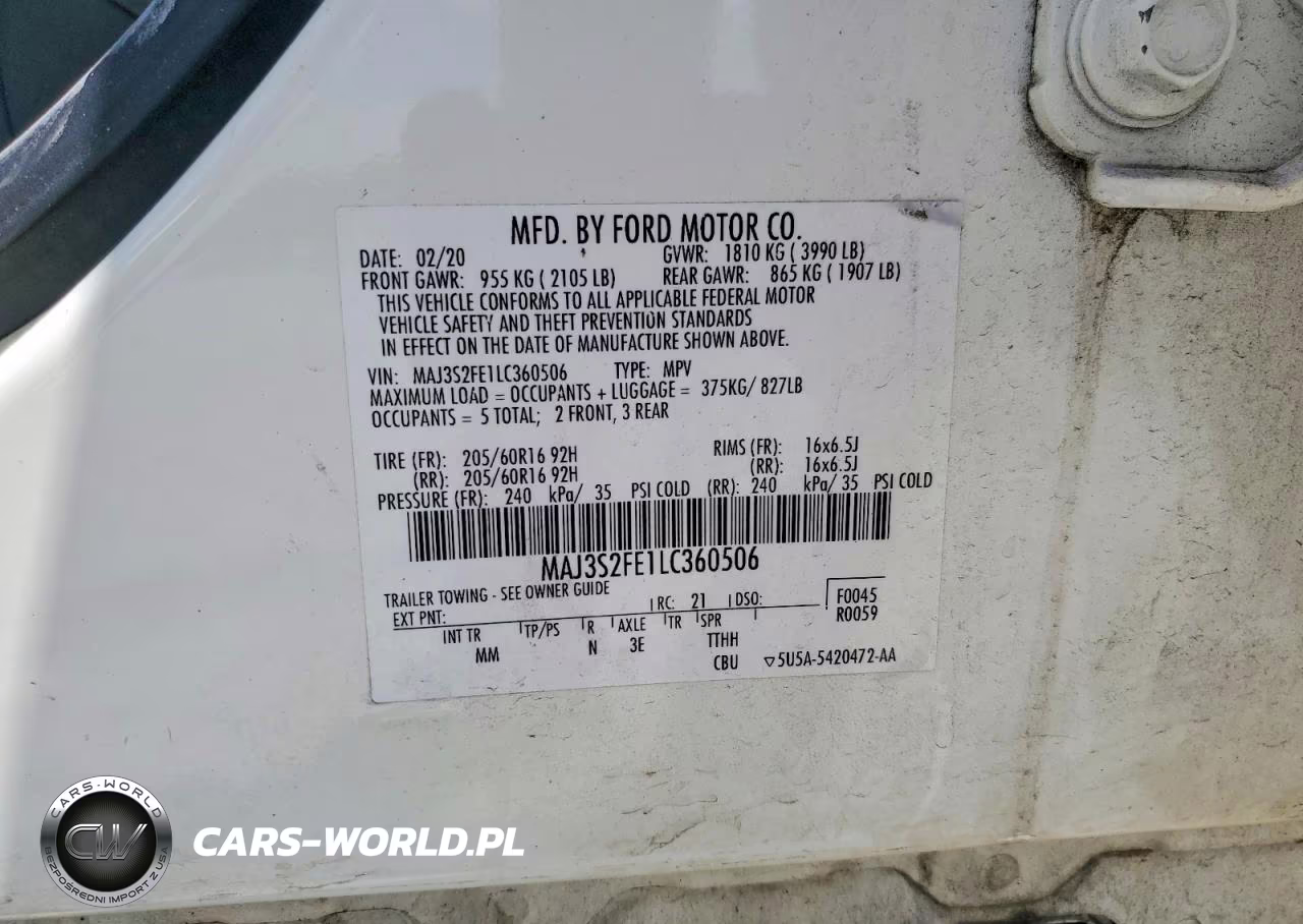 2020 Ford Ecosport S VIN:MAJ3S2FE1LC360506 - 12