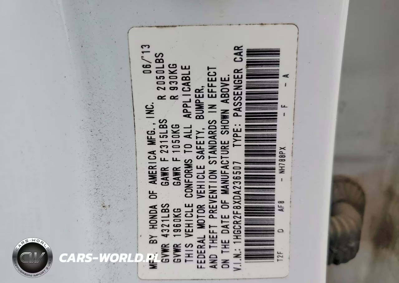 2013 Honda Accord Exl VIN:1HGCR2F8XDA236507 - 12