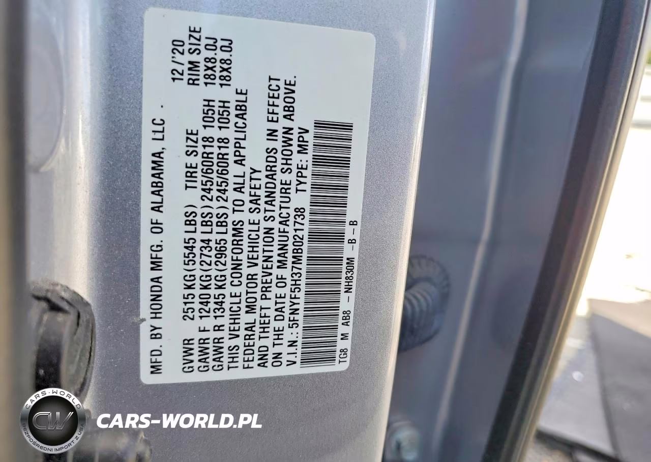 2021 Honda Pilot Ex VIN:5FNYF5H37MB021738 - 13