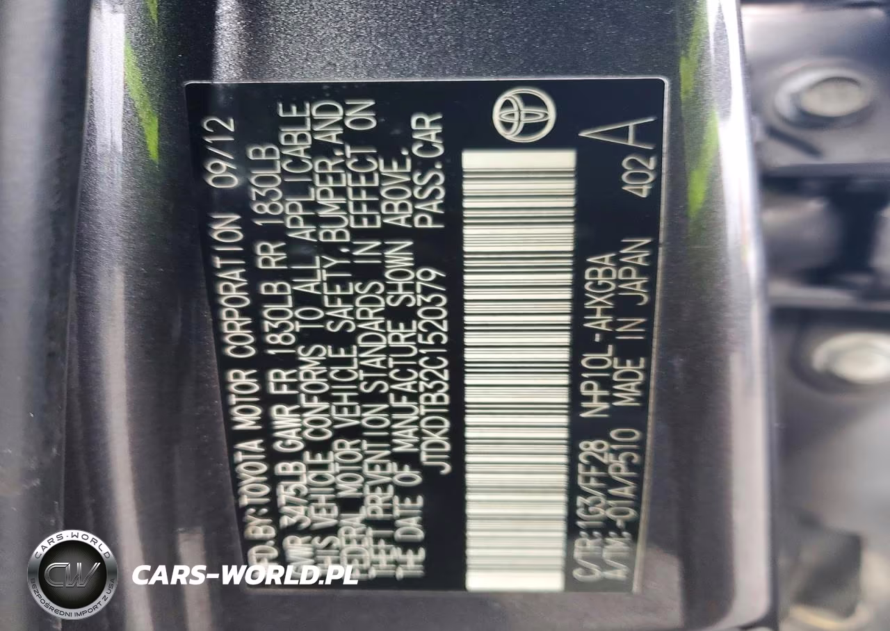 2012 Toyota Prius C Three VIN:JTDKDTB32C1520379 - 12