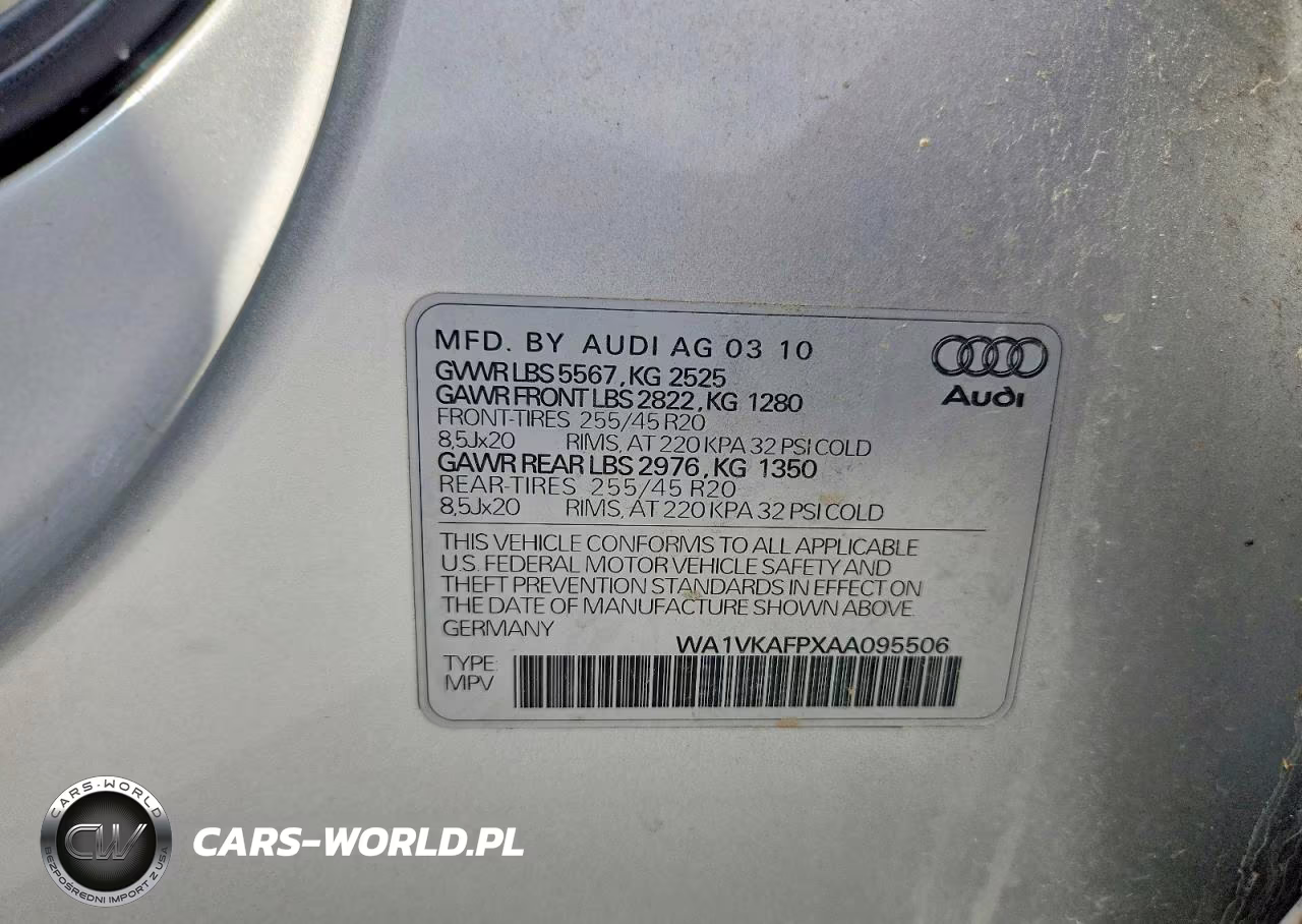 2010 Audi Q5 Prestige VIN:WA1VKAFPXAA095506 - 12