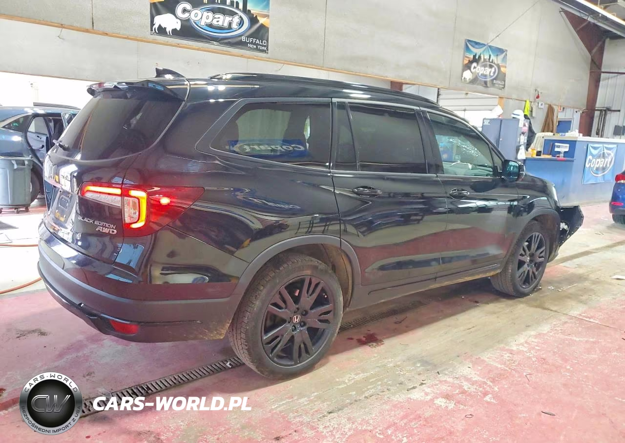 2022 Honda Pilot Black VIN:5FNYF6H72NB006929 - 3