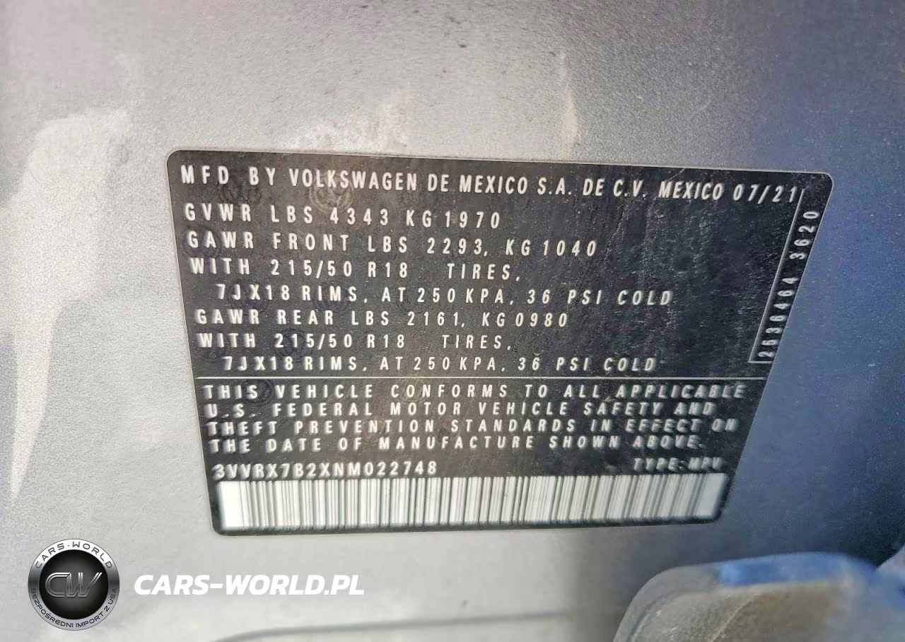 2022 Volkswagen Taos Se VIN:3VVRX7B2XNM022748 - 13
