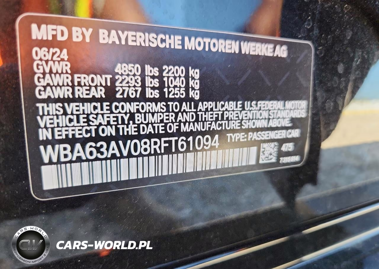 2024 BMW 430I Gran Coupe VIN:WBA63AV08RFT61094 - 12