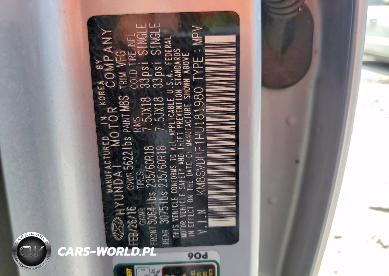 2017 Hyundai Santa Fe Se VIN:KM8SMDHF1HU181980 - 13