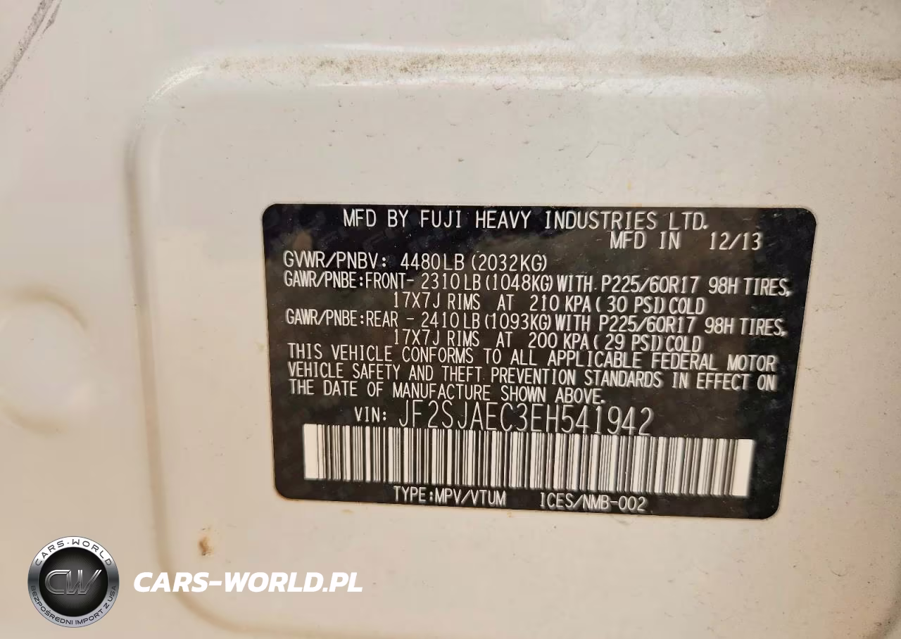 2014 Subaru Forester 2.5I Premium VIN:JF2SJAEC3EH541942 - 13