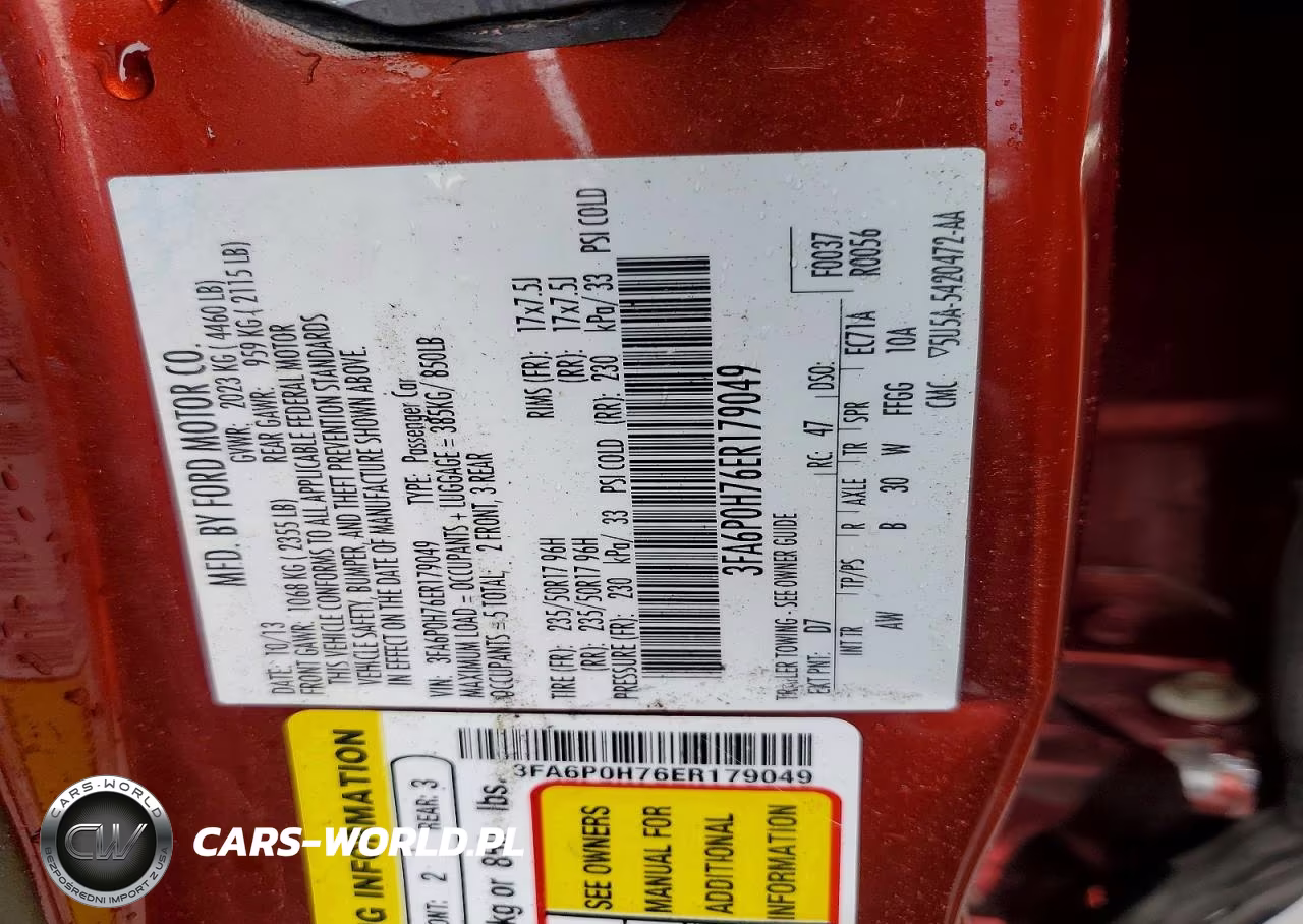 2014 Ford Fusion Se VIN:3FA6P0H76ER179049 - 12