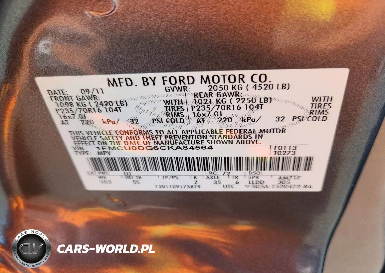 2012 Ford Escape Xlt VIN:1FMCU0DG6CKA84564 - 13