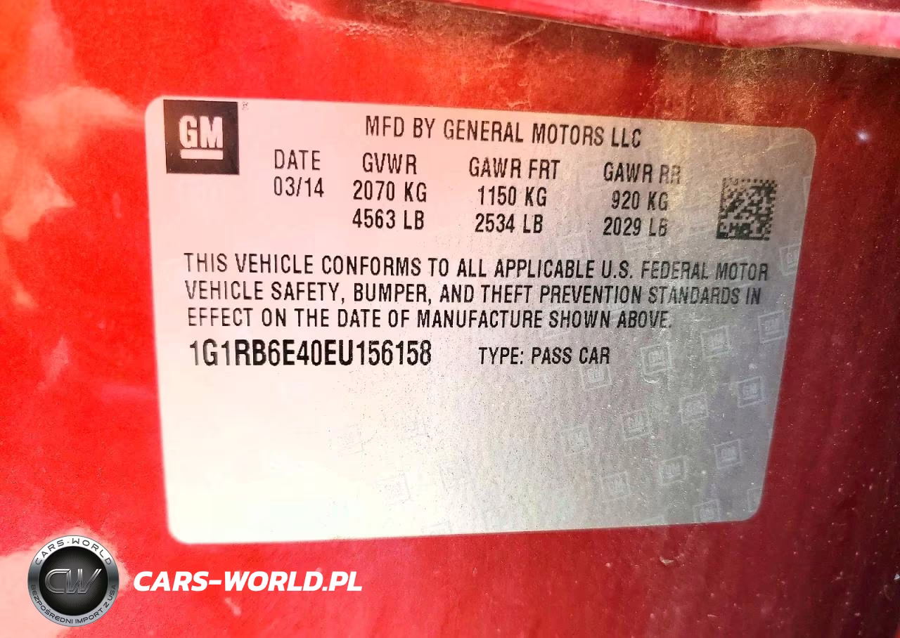 2014 Chevrolet Volt VIN:1G1RB6E40EU156158 - 12