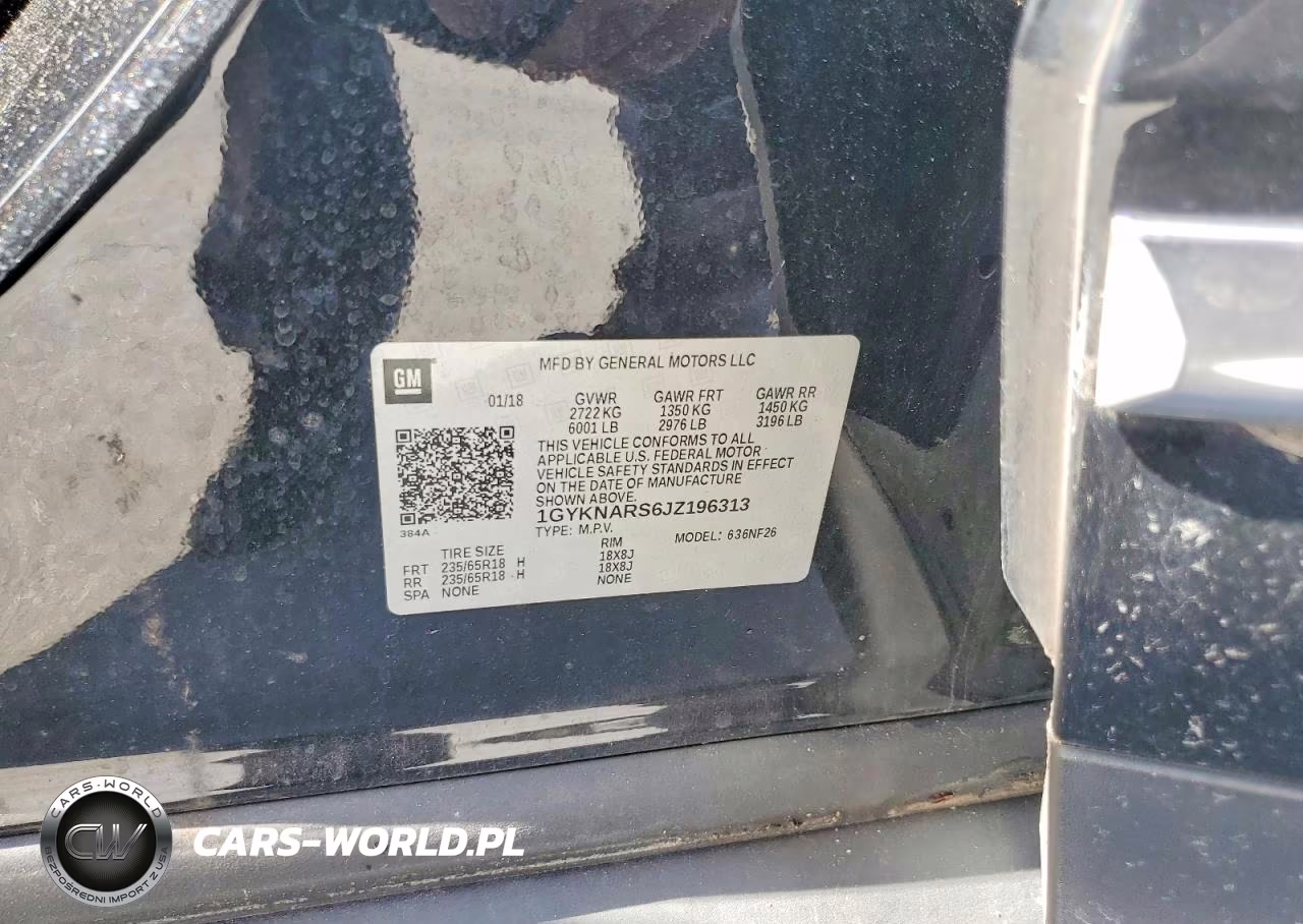 2018 Cadi Xt5 VIN:1GYKNARS6JZ196313 - 12