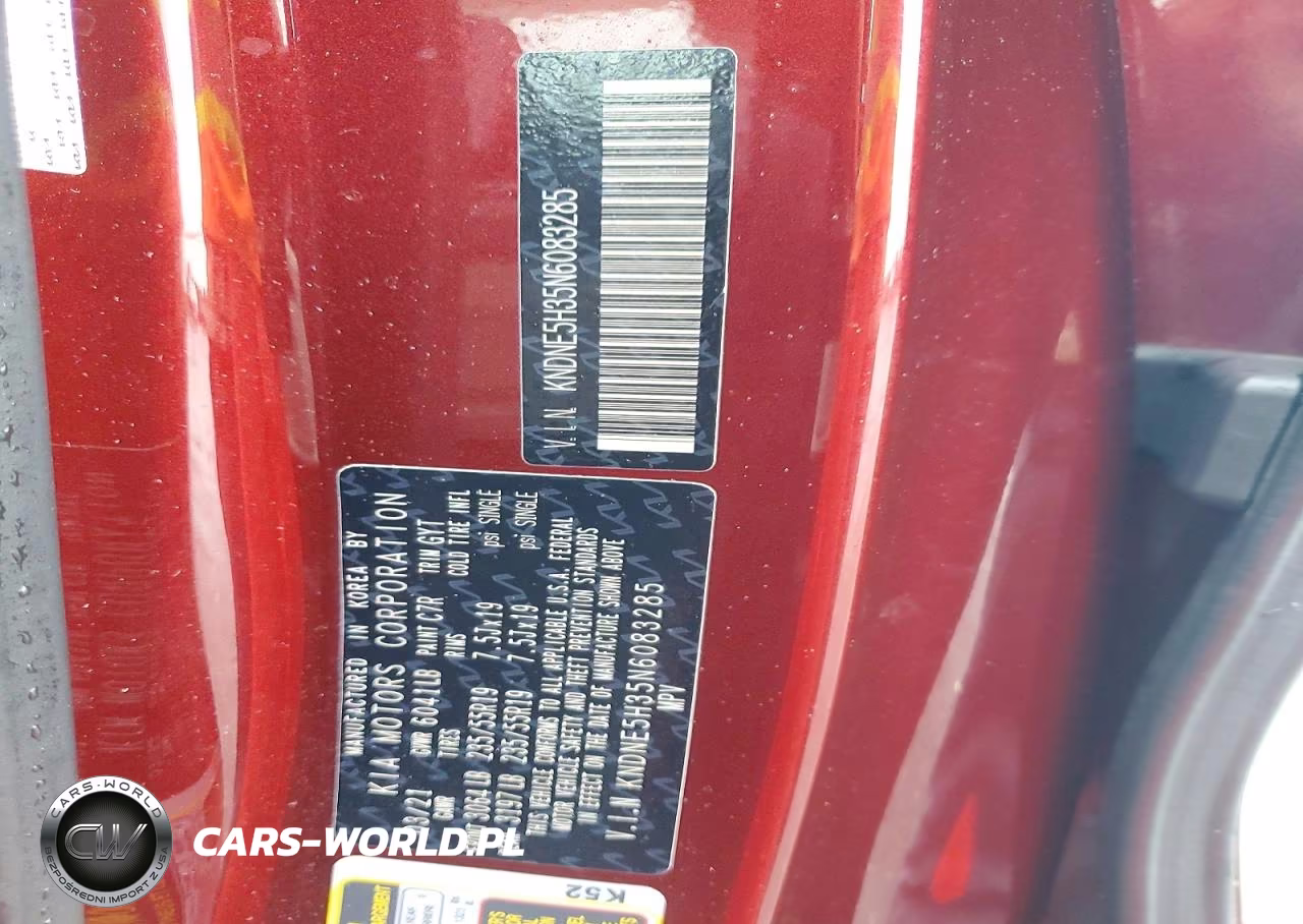 2022 Kia Carnival Sx Prestige VIN:KNDNE5H35N6083285 - 13