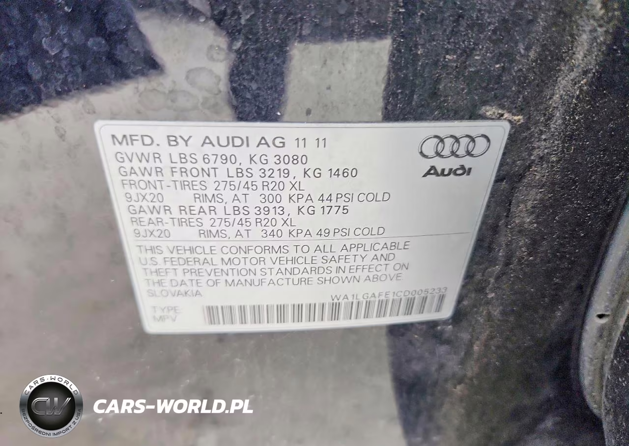 2012 Audi Q7 Premium Plus VIN:WA1LGAFE1CD005233 - 13