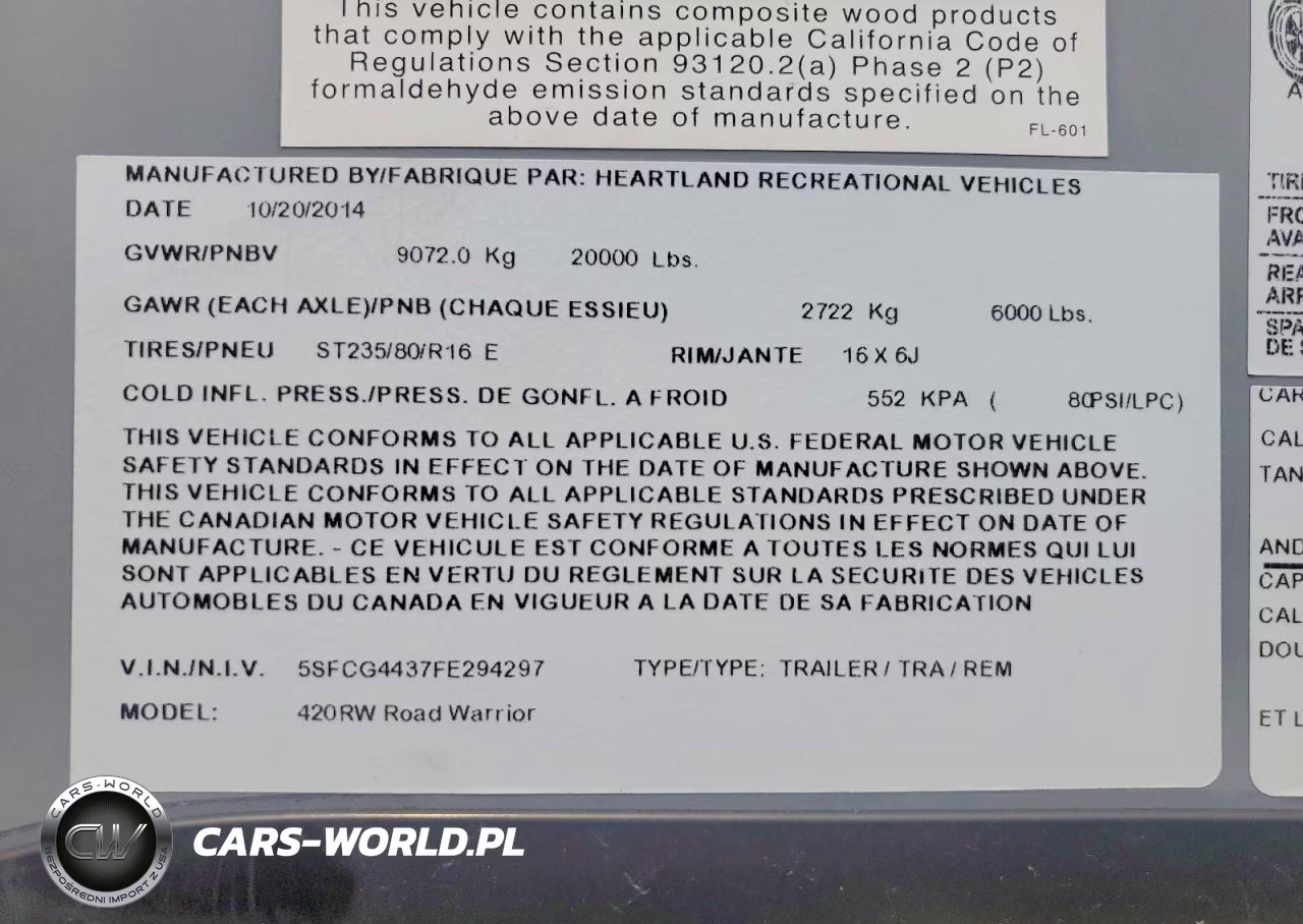 2015 Heartland Road Warrior Camper VIN:5SFCG4437FE294297 - 10