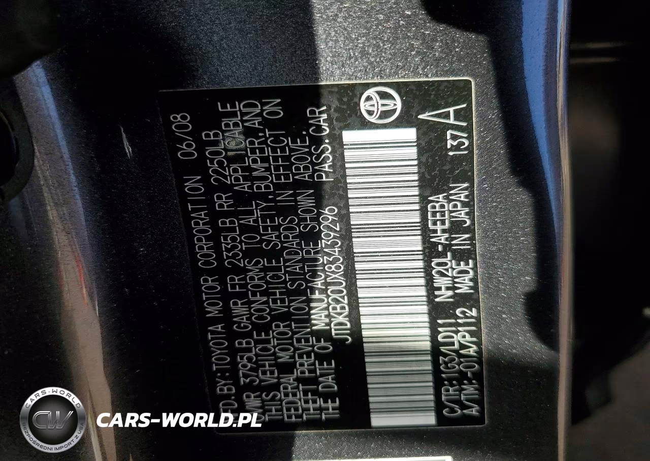 2008 Toyota Prius Touring VIN:JTDKB20UX83439296 - 12