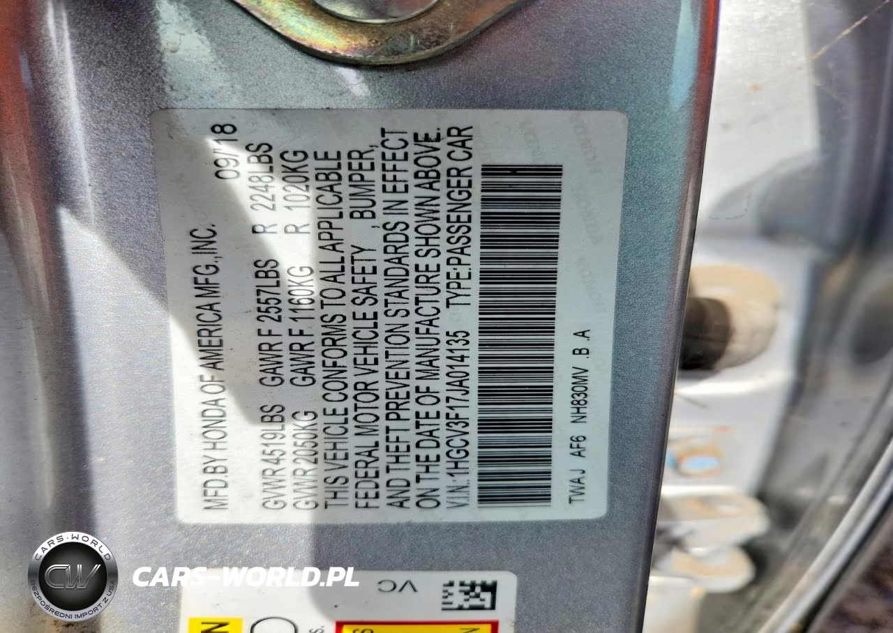 2018 Honda Accord Hybrid VIN:1HGCV3F17JA014135 - 12