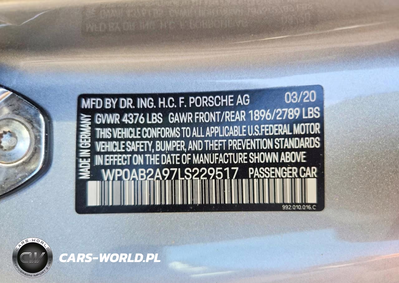 2020 Porsche 911 Carrera S VIN:WP0AB2A97LS229517 - 12