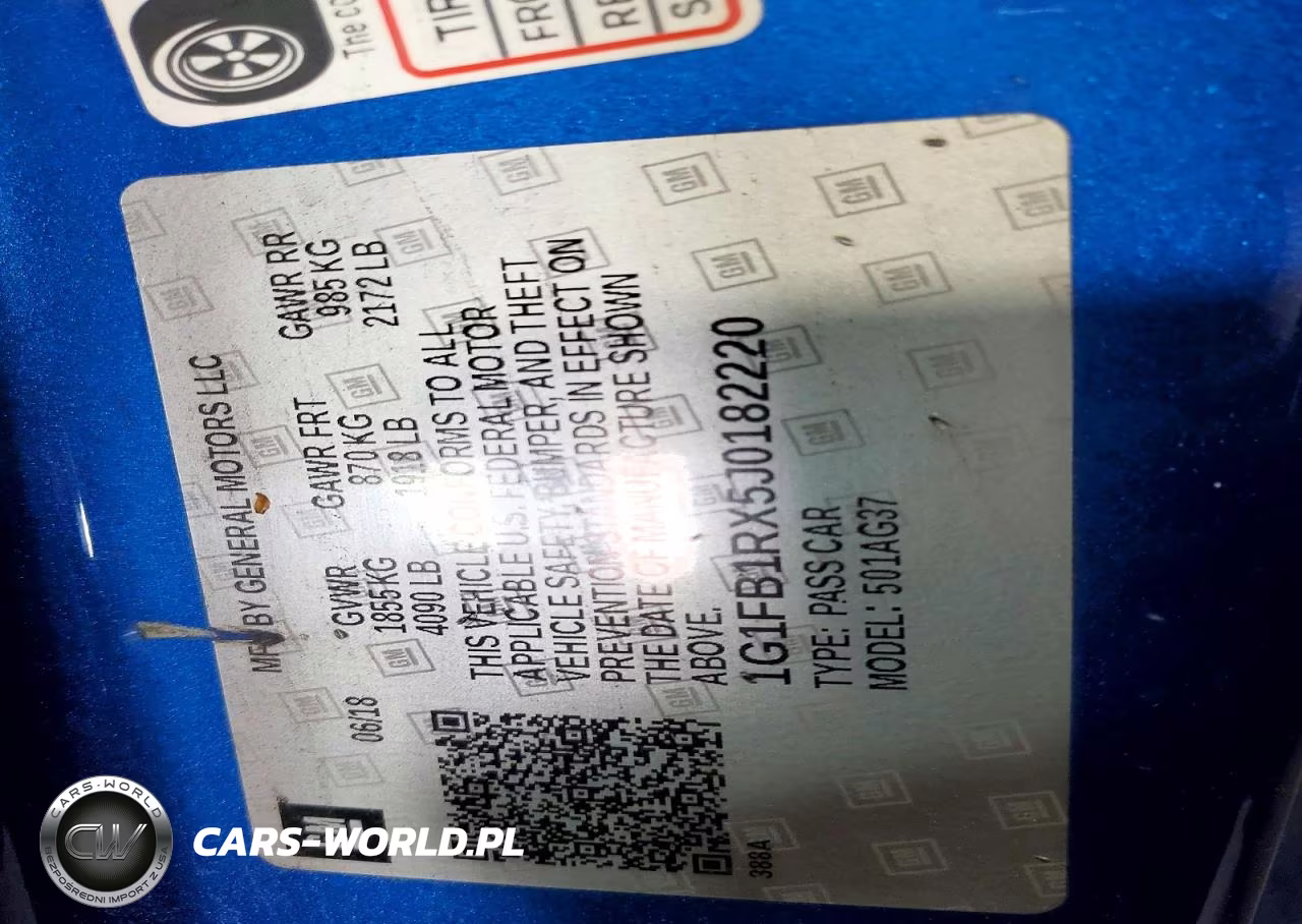2018 Chevrolet Camaro Lt VIN:1G1FB1RX5J0182220 - 12