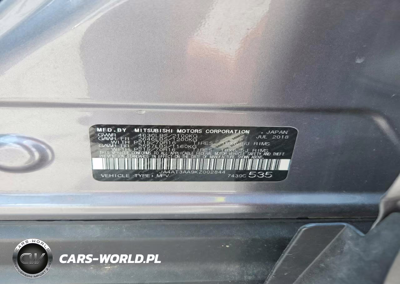 2019 Mitsubishi Eclipse Cross Es VIN:JA4AT3AA9KZ002844 - 12