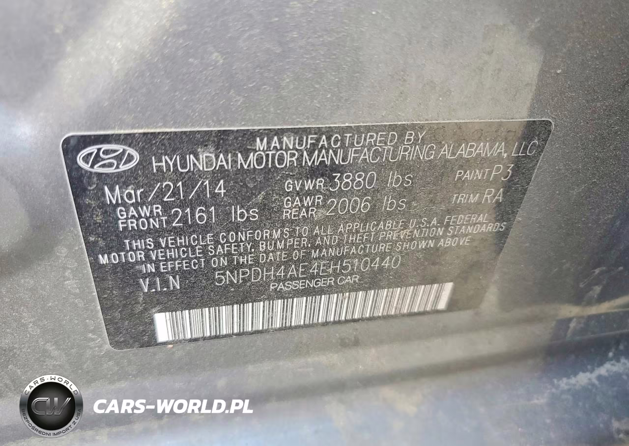 2014 Hyundai Elantra Se VIN:5NPDH4AE4EH510440 - 12