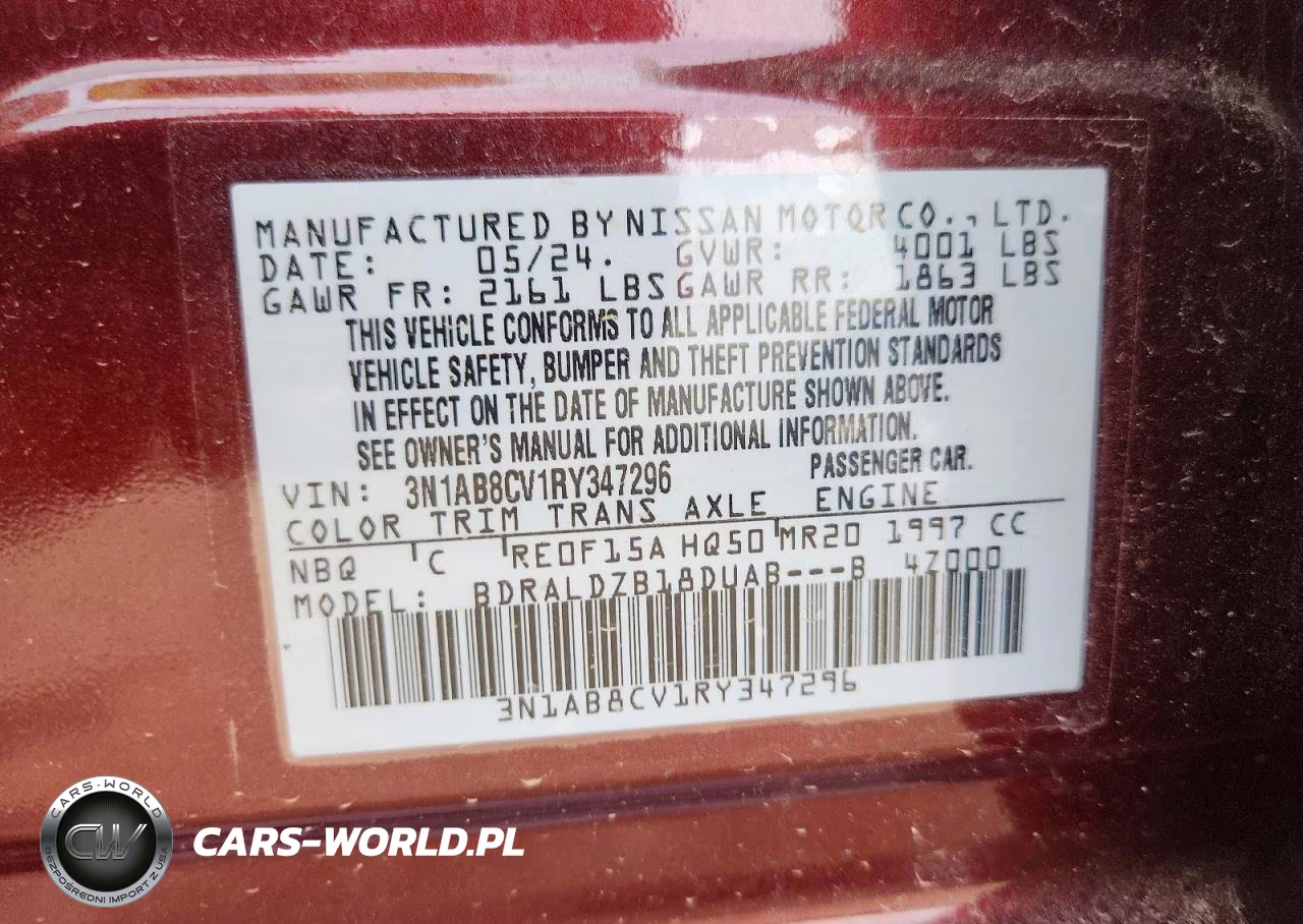 2024 Nissan Sentra Sv VIN:3N1AB8CV1RY347296 - 12