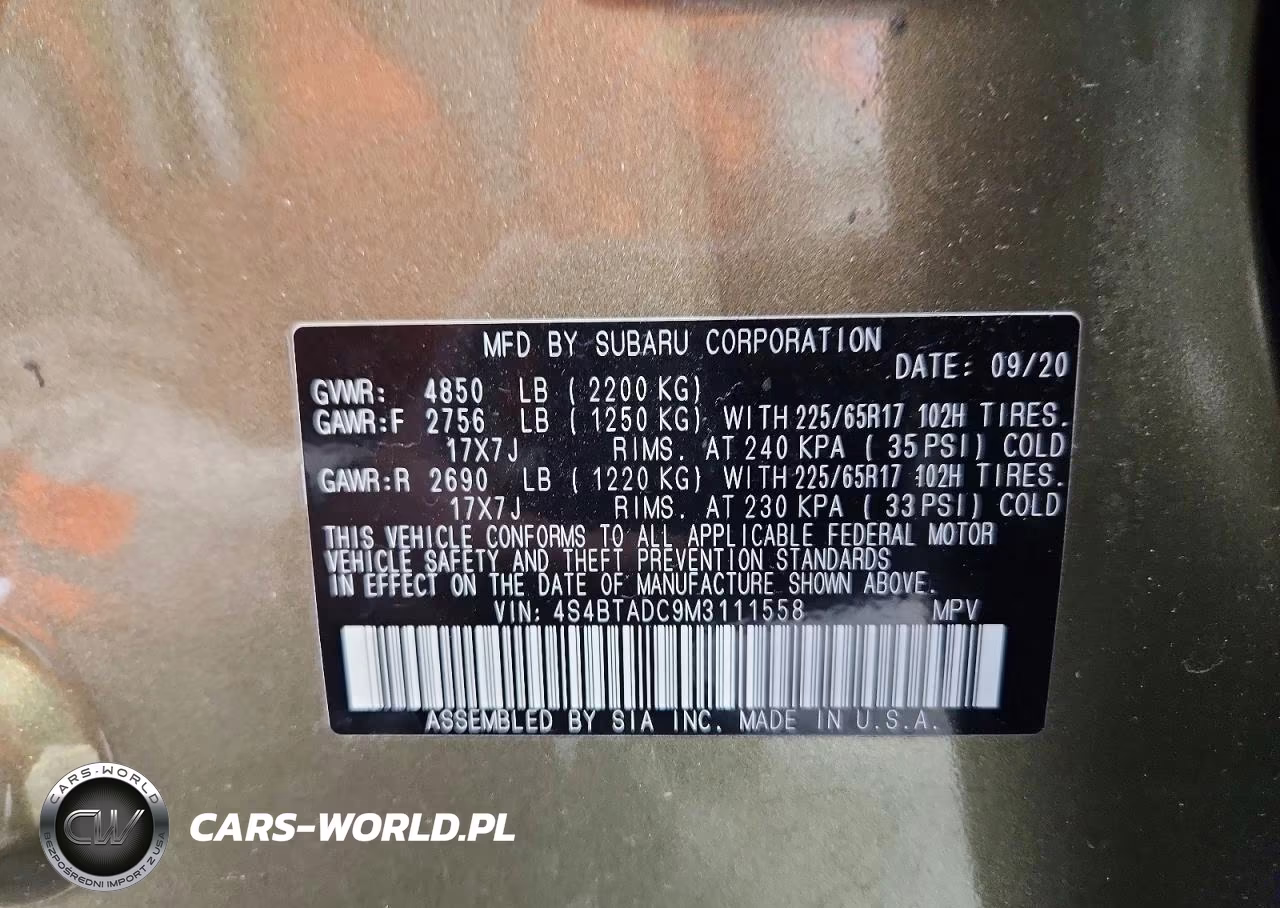 2021 Subaru Outback Premium VIN:4S4BTADC9M3111558 - 12