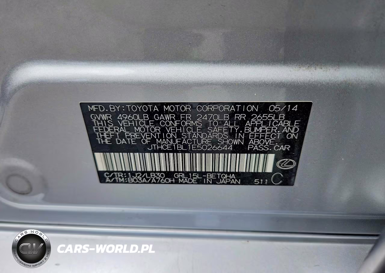 2014 Lexus Gs 350 VIN:JTHCE1BL1E5026644 - 13