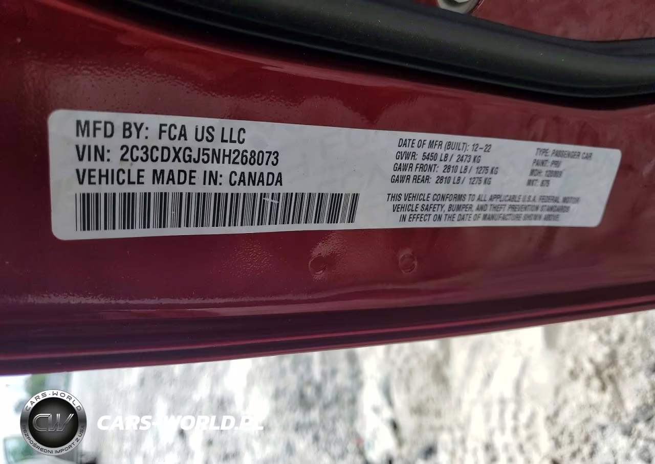 2022 Dodge Charger Scat Pack VIN:2C3CDXGJ5NH268073 - 12