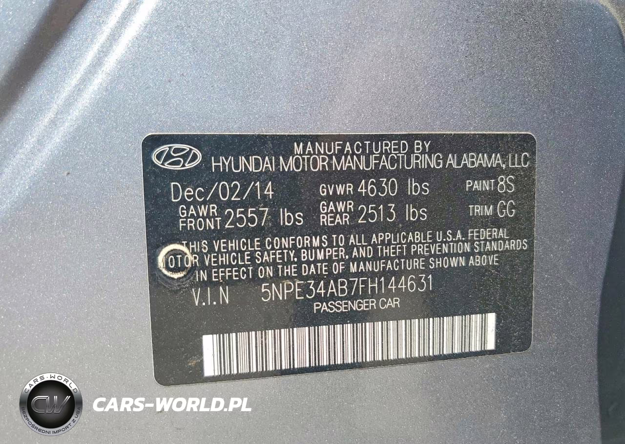 2015 Hyundai Sonata Limited 2.0T VIN:5NPE34AB7FH144631 - 13