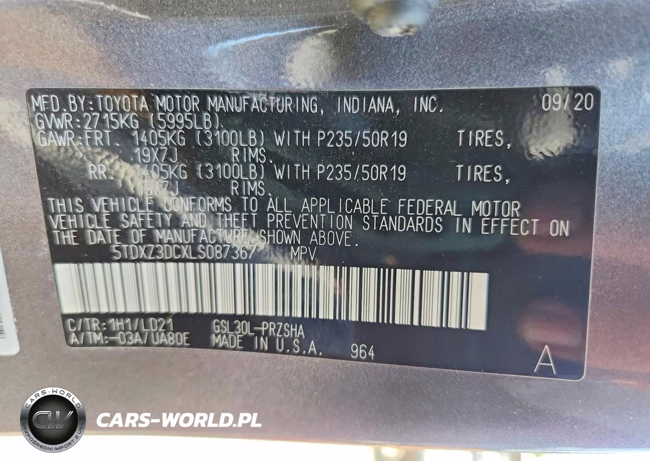 2020 Toyota Sienna Se Premium 8-Passenger VIN:5TDXZ3DCXLS087367 - 13