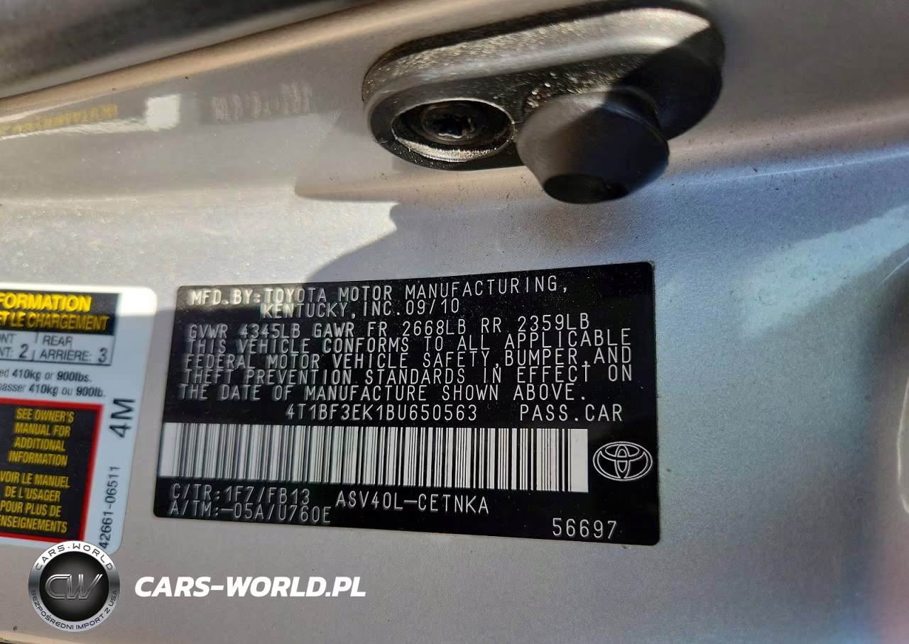 2011 Toyota Camry Le VIN:4T1BF3EK1BU650563 - 12